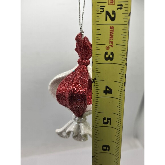 Frontgate Red and Silver Candy Wrapper Ornament - Picture 5 of 5